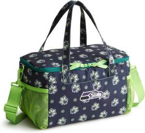 lot 2510 image: Vera Bradley Womens Recycled Lighten Up Nfl Cooler (Multiple Teams Available), SeattleseahawksonnavyNeongreenbandana, One Size