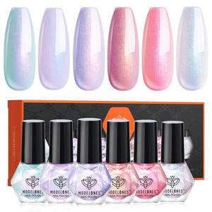 lot 2535 image: modelones Nail Polish Set, 6 Colors Chrome Pearl Shimmer Pink Purple White Aurora Iridescent Green Quick Dry Nail Polish Kit Gifts for Women 2025 Salon DIY Manicure Kit