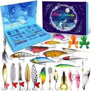 lot 2559 image: Fishing Advent Calendar 2025, 24 Days Countdown with Fishing Lures, Christmas Advent Calendar Gift for Fishers, Adult Men, Teen Boys, Christmas Advent Calendar 2025 Gift for Husband, Friend