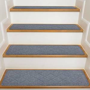 lot 2567 image: Stair Treads for Wooden Steps Indoor, 8 X 30 Non Slip Carpet Stair Treads with Reusable Adhesive for Kids Elders and Dogs, Surface Polyester TPR Backing Stair Rugs, 4 Pack Stair Rugs Dark Grey