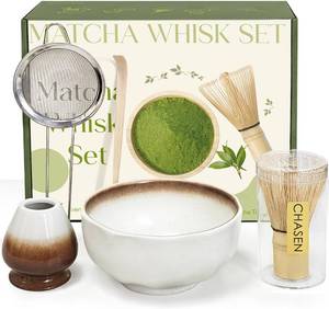 lot 2576 image: Cowcowcow Matcha Whisk Set, Complete Matcha Set with Matcha Whisk, Bowl, Sifter, Spoon, and Whisk Kit for Ceremonial Grade, Tea Gifts for Tea Lovers for Christmas, Birthday, Halloween