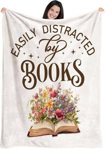 lot 2627 image: Undergo Book Lovers Gifts, Bookish Gifts for Book Lover, Book Lover Gifts for Women, 50X60 Flannel Throw Blankets for Couch Sofa, Blanket for Book Lover
