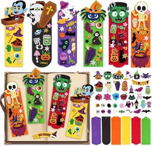 lot 6242 image: OCHIDO 24 Sets Halloween Crafts for Kids, DIY Halloweens Bookmarks, Halloween Arts and Crafts for Kids, Bookmarks Bulk for Holiday Decorations, Classroom Prizes, Goodie Bag Stuffers, Trick or Treat