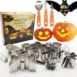 lot 6247 image: Pumpkin Carving Kit Halloween, Pumpkin Carving Tools for Kids, Safe & Easy & DIY Pumpkin Carving Set for Halloween Decoration Jack-O-Lanterns, Gift for Halloween (24Pcs)