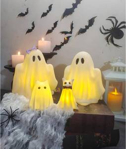 lot 6251 image: Halloween Decorations Indoor,Ghost Decor, Light Up Ghosts Kit Set of 4,Friendly Pets,Gothic Home Decor(2ghost 2dog)