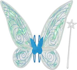 lot 6258 image: quescu Fairy Wings for Adults,Butterfly Wings for Girls,Angel Wings,Fairy Costume for Women Halloween Dress Up Party Favor (Blue)