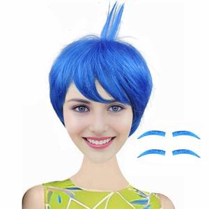 lot 6274 image: Joy Wig Short Blue Costume Cosplay Wigs for Halloween
