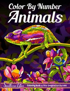 lot 7008 image: Color by Number Animals Large Print Animal Coloring Books for Adults to Enjoy Relaxation and Stress Relief, Therapy Activity Color By Numbers Featuring Fish, Lions, Dolphins, and Many More