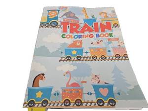 lot 7026 image: Train Coloring Book for Kids Over 50 Fun Coloring and Activity Pages with Cute Trains and More for Kids, Toddlers and Preschoolers