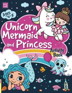 lot 7039 image: Unicorn, Mermaid and Princess Activity Book for Kids Ages 4-8 Fun Activity Book For Kids  More Than 101 Activities.