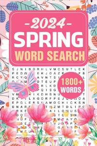 lot 7051 image: 1800 New Words Spring Word Search for Adults Relaxing Wordfind puzzles for Seniors & Teens with Solutions