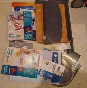 lot 1037 image: Trim Air Paper Cutter and Other Office Supplies