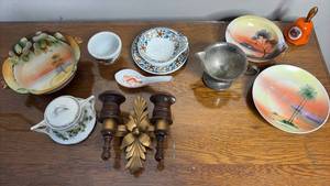lot 1108 image: Mixed Asian Porcelain Collection (Nippon and Noritake, included) and Other Vintage Kitchen and Housewares