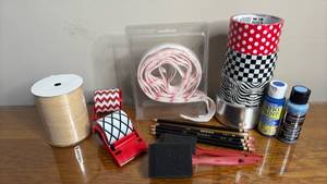 lot 1111 image: Craft Supply Bundle with Decorative Tapes and Paint