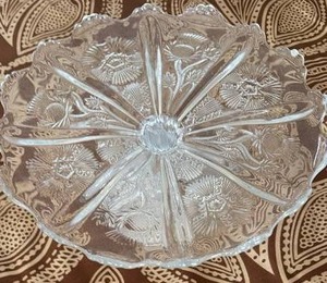 lot 1120 image: Charming Pressed Glass Dessert Stand  (9.5 Diameter )