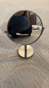lot 1140 image: Rotating Vanity Mirror with Magnifying Side (Approximately 12 inches tall) Heavy Base for Sturdy Standing