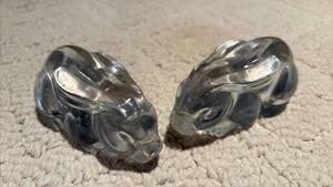 lot 1148 image: Princess House Crystal Bunny FigurinesPaperweight Pair