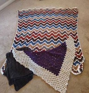 lot 819 image: Amazing Colored Afghans Set of 3