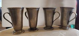 lot 824 image: Set Of 4 Silver Sodered Mugs