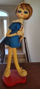 lot 847 image: Vintage Bradley Big Eyes Pose Doll In Blue Dress