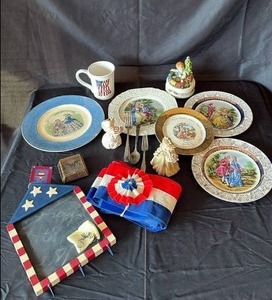 lot 712 image: Assortment of Vintage and Modern Home Decor Includes Some Very Cool Flatware and Lefton Figurine