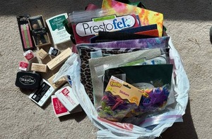 lot 716 image: Craft Stamps and Big Bag of Felt (Presto and Unbacked)