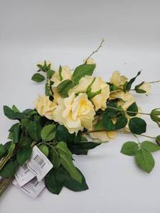 lot 68871 image: Artificial&nbspYellow Rose Spray Stems, 5 Bundle Stems Included  - Retail $15