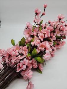 lot 68885 image: Pink Cherry Blossom Artificial Flower Stems, 5 Bundle Stem Included  - Retail $15
