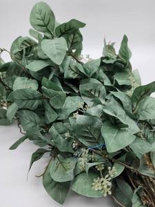 lot 68909 image: Green Artificial Eucalyptus Stem, 5 Bundle Stems Included  - Retail $15