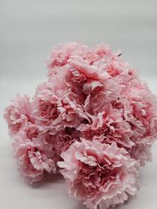 lot 68914 image: Artificial&nbspPink Carnation Silk Flower Stem, 5 Bundle Stems Included  - Retail $12