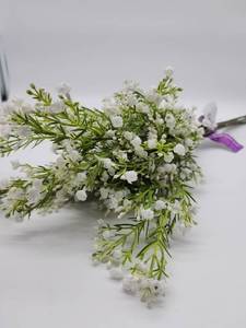 lot 68916 image: White Artificial Babys Breath Stem, 5 Stems Included  - Retail $8