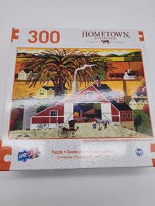 lot 68928 image: Hometown Collection 300 Piece Puzzle - Under the Chestnut Tree - Retail $12