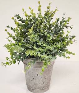 lot 68938 image: Artificial Eucalyptus Plant in Concrete Pot - Retail $15