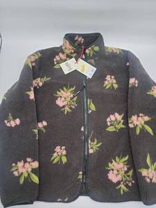 lot 68991 image: Floral Print Fleece Zip-Up Jacket Size Small, Green - Retail $25