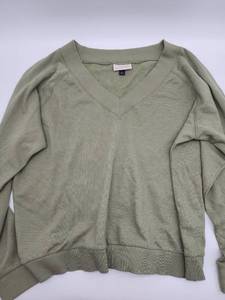 lot 68993 image: Olive Green V-Neck Pullover Sweater, Color Olive Green Size Large  - Retail $25
