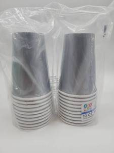 lot 68998 image: Gray Paper Cups 12oz - 10 Count Party Pack, 20 total  - Retail $3