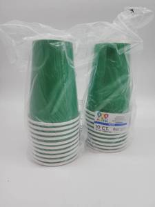 lot 68999 image: Green Paper Cups - 12 oz Party Pack, 20 total, 2 Packs of 10 - Retail $3
