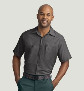 lot 66803 image: APPEARS NEW - Mens Short Sleeve Industrial Work Shirt (Size Small) 2 Pack