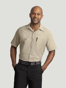 lot 66829 image: APPEARS NEW - Mens Short Sleeve Industrial Work Shirt (Size Small) 2 Pack