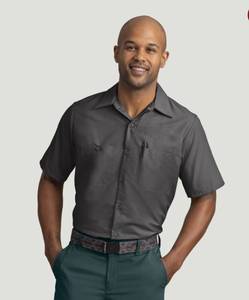 lot 66847 image: APPEARS NEW - Red Kap Mens Short Sleeve Industrial Work Shirt Charcoal (Size Medium) 2 Pack