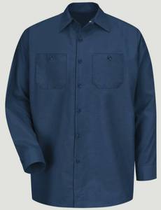 lot 66853 image: APPEARS NEW - Red Kap Mens Long Sleeve Industrial Work Shirt (Size Large) 2 Pack