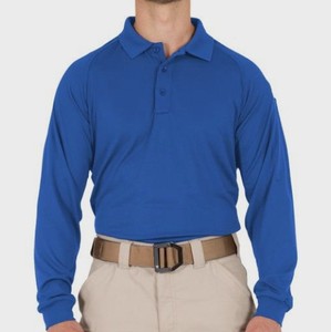 lot 66869 image: APPEARS NEW - Long Sleeve Blue Polo Shirt Made in USA (Size Large) 2 Pack