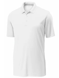 lot 66875 image: APPEARS NEW - Sport-Tek White Performance Polo Shirt (Size XL) 2 Pack