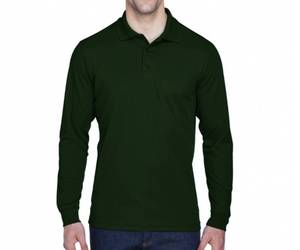 lot 66885 image: APPEARS NEW - Core 365 Mens Forest Green Long Sleeve Polo Shirt (Size XL)
