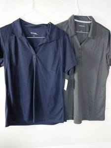 lot 66889 image: APPEARS NEW - Sport-Tek Performance Polo Shirts Set (Size Large) 1 Navy, 1 Grey