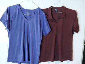 lot 66969 image: APPEARS NEW - Sport-Tek V-Neck & T-Shirts, Purple and Burgundy (Size XXL) 2 Pack