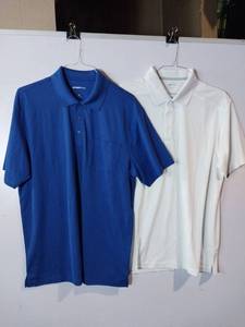 lot 66975 image: APPEARS NEW - Sport-Tek Performance Polo Shirts, Blue & White (Size XL) 2 Pack