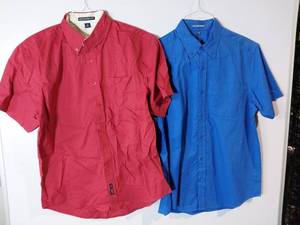 lot 66978 image: APPEARS NEW - Port Authority Button Down Shirts, Red & Blue . (Size Medium) 2 Pack