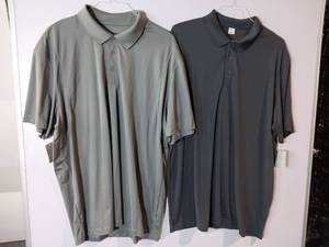 lot 66983 image: APPEARS NEW - Sport-Tek Polo Shirts, Grey & Charcoal Grey ( Size 3XL) 2 Pack