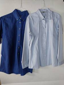 lot 66984 image: APPEARS NEW - Edwards Brand Button-Down Dress Shirt Set (Size Medium)